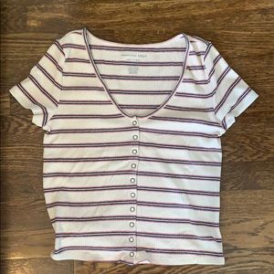 Striped button down t shirt